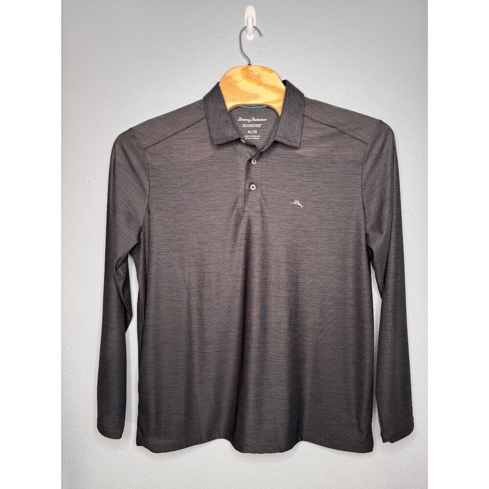 Tommy Bahama IslandZone Long Sleeve Polo Shirt Men’s XL Gray